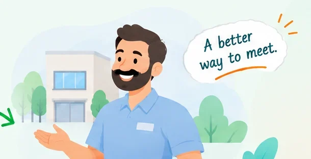 Illustration: the Vendor welcomes a new customer &mdash; a better way to meet