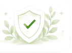 Trust shield framed by laurel leaves